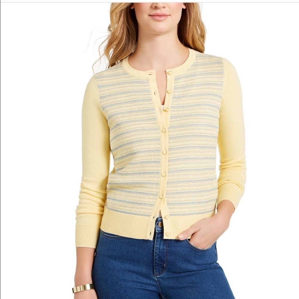 [CHARTER Club] Yellow Long Sleeve Button Down Cardigan Sweater Women’s Size XL
